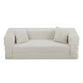 thumbnail image 3 of Stylish Convertible Cord Sofa Bed with Unique Two-Tier Design, 3 of 9