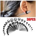 thumbnail image 3 of Ear Stretching Kit 36PCS/Set Stainless Steel Ear Extension Stretching Tapers and Tunnels (Silver), 3 of 5