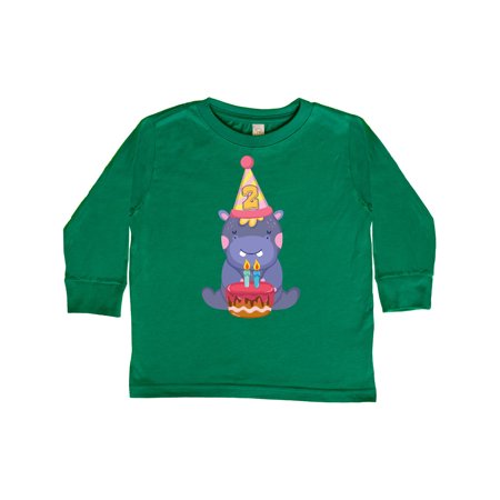 

Inktastic Hippo 2nd Birthday Gift Toddler Boy or Toddler Girl Long Sleeve T-Shirt
