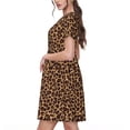 thumbnail image 2 of Balery Leopard Printed Vestidos sueltos de manga corta para mujer, vestidos de verano 2025, vestidos casuales de corte A con vuelo., 2 of 6