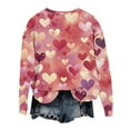 thumbnail image 4 of Resicozy Valentines Sweatshirts for Women 2026 Cute Heart Graphic Pullover Casual Crewneck Long Sleeve Tops Valentine's Shirt Watermelon Red XL, 4 of 5