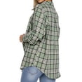thumbnail image 4 of Fantaslook Plaid Flannel Shirts for Women Oversized Long Sleeve Button Down Shirts Blouses Tops, 4 of 8