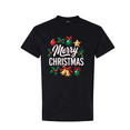 thumbnail image 3 of Gildan Men Merry Christmas Crew Neck Graphic T-shirt, Short Sleeve Christmas Printed Tee, Black, S, 3 of 5