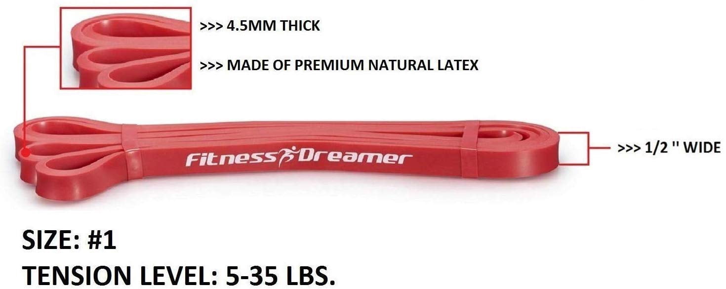 Fitness Dreamer Resistance Exercise Loop Workout Bands Set of 4, 41 In. for Training and Physical Therapy-Improve Mobility and Strength