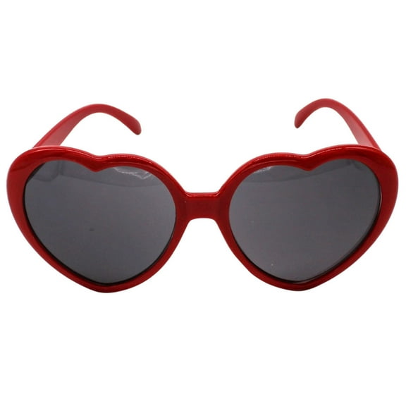 Mardi Gras Spot Red Heart Shaped Sunglasses (Each)