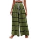 thumbnail image 1 of Puntoco Pantalones De Pierna Ancha Con Cordón Estampado A Rayas A La Moda Para Mujer Verde Militar S, 1 of 5