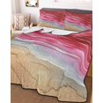 thumbnail image 3 of Quilts Full Size Bedding Set, Red Ombre Coastal Lightweight Quilted Comforter, Summer Nautical Beach Ocean Seaside Soft Reversible Bedspread Coverlet with Pillow Covers for All Season, 78" x 90", 3 of 7