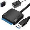 thumbnail image 2 of SATA to USB Cable,SATA III Hard Driver Adapter Compatible for 2.5 inch 3.5 inch HDD and SSD,USB-C/USB 3.0 Black, 2 of 8