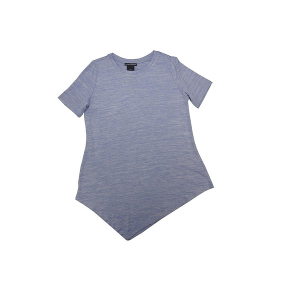 Chelsea & Theodore Womens Size Small S/S Handkerchief Top Tee, Peri/White Heather