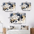 thumbnail image 4 of Designart "Hydrangea Blooms Heaven in White and Gold I" Floral Art Living Room Set, 4 of 5