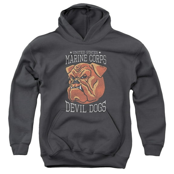 Us Marine Corps - Devil Dogs - Youth Hooded Sweatshirt - X-Large