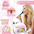 thumbnail image 3 of Bolsa de maquillaje Izuzta Chenille Letter Clear Mama Pouch rosa, 3 of 8