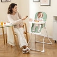 thumbnail image 2 of Gymax Foldable High Chair Easy Clean Compact Highchair w/ Removable Adjustable Tray Green, 2 of 10
