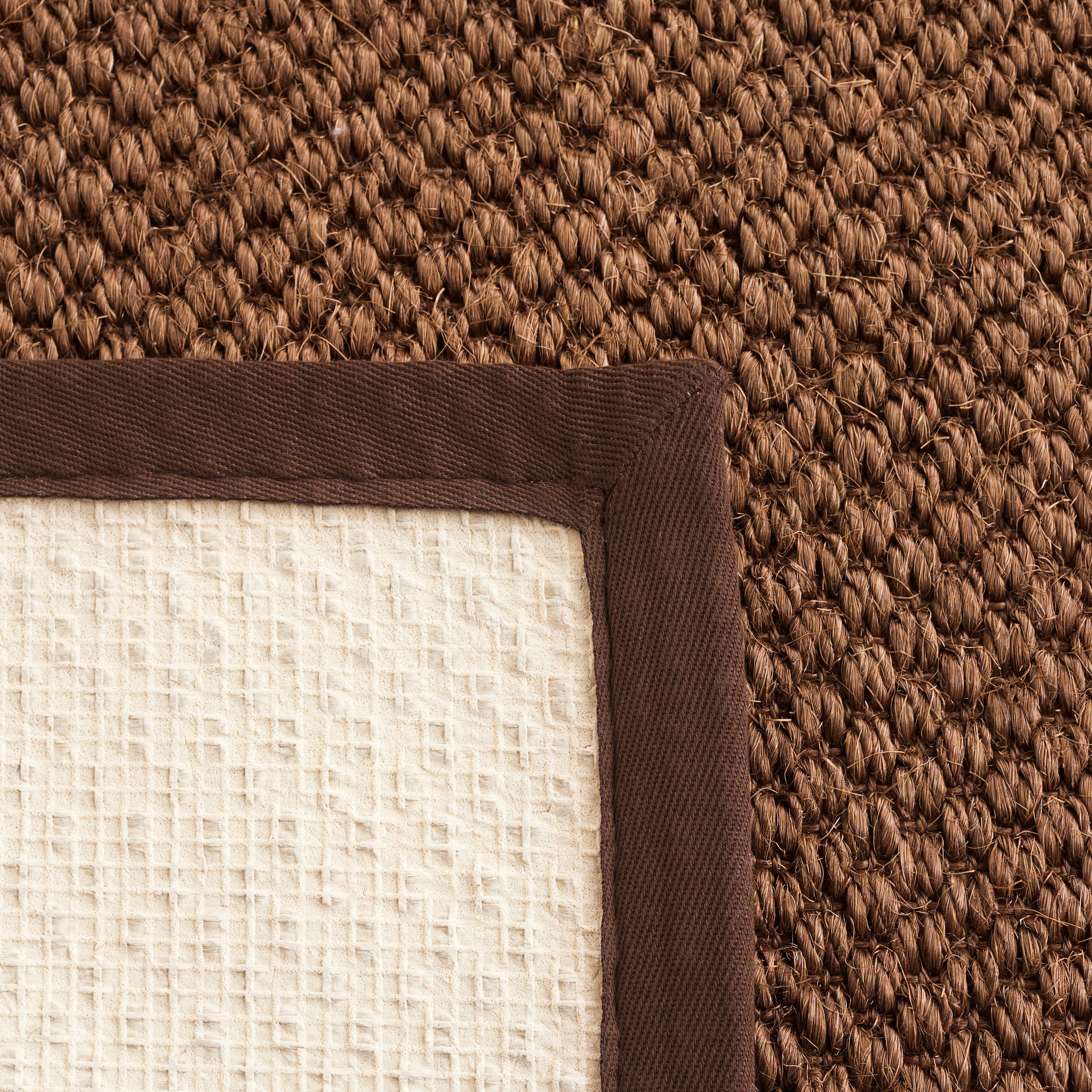 Safavieh Natural Fiber Charlene Bordered Area Rug, Chocolate, 3' x 5'