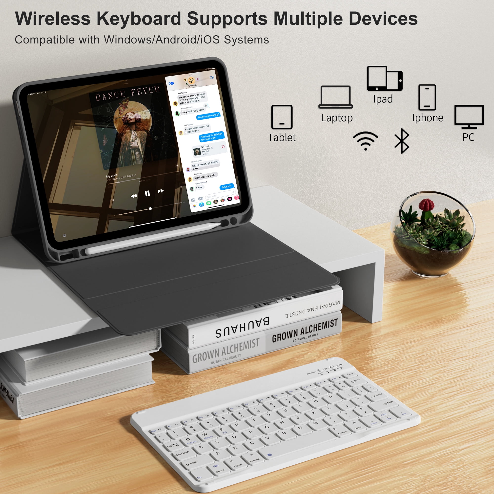 KVTVOU Keyboard Case for iPad A16 11 inch 2025 / 10th Generation 10.9 inch 2022, Detachable Wireless Keyboard Cover with Pencil Holder for iPad 11/10th Gen, Black