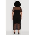 thumbnail image 4 of Womens Plus Size Side Slit Collared Mesh Maxi Top, 4 of 4