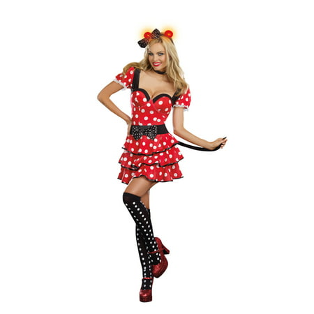 Sexy Miss Mouse Polka Dot Dress Costume Adult