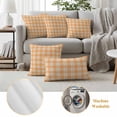 thumbnail image 6 of Orange White Check Outdoor Waterproof Pillow Covers, Farmhouse Fall Buffalo Plaid Decorative Rectangle Throw Pillowcase Sofa Cushion Sham for Patio/Couch/Chair, 20"x12" 2 Pack, 6 of 8