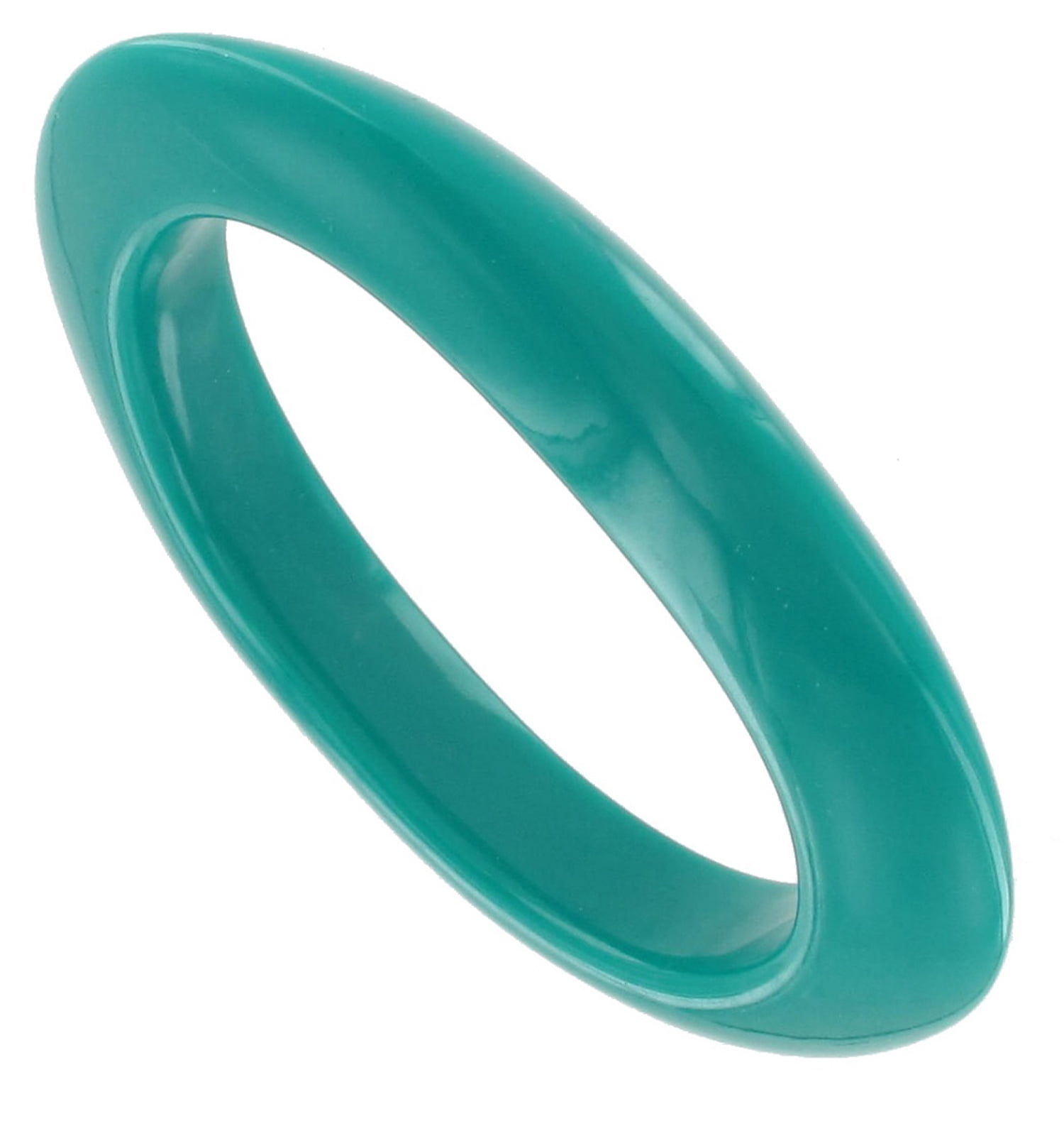 Bright Teal Green Italy Lucite Oval Bangle Bracelet