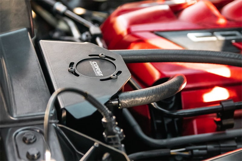 BMR 05-14 S197 Mustang Radiator Support Chassis Brace - Black Hammertone