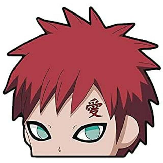Anime NARUTO Gaara Car Window Sticker Snowboard Bicycle Skateboard Peeking Decal 5.5"