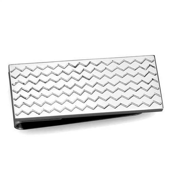 Men High Polished Stainless Steel Money Clip with No Stone in No Stone