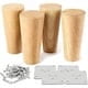thumbnail image 1 of Juego de 4 patas cónicas para muebles, Madera, 5,4 x 3,9 x 10 cm, Natural, 1 of 2