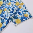 thumbnail image 4 of YIUME Men's Hawaiian Shirt Short Sleeve Lemon Print Button Down Aloha Shirts, 4 of 8