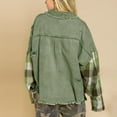 thumbnail image 2 of Vedolay Tops for Women Womens Denim Jacket Casual Long Sleeve Jean Jacket with Pockets,Army Green L, 2 of 5