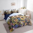 thumbnail image 3 of Homewish Rustic Lodge Cabin Bedding Comforter Set 7pcs, Farmhouse Flower Plant Queen Bedding Sets, Countryside Theme Reversible Queen Sheet Sets, Luxury Bedroom Decor, 3 of 7