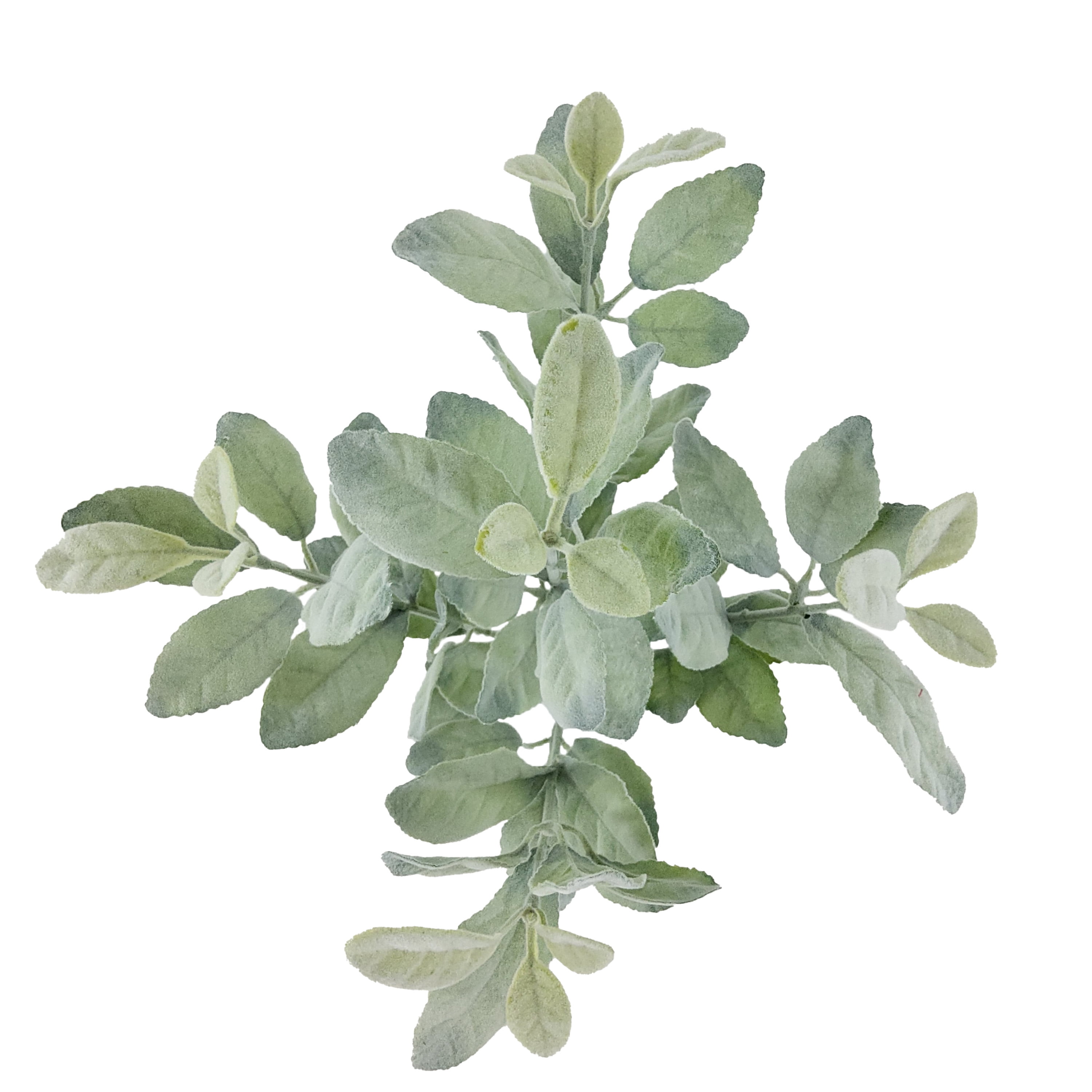 Mainstays Indoor Artificial Foliage Bush, Lamb's Ears Plant, Green Color, 19.5" Height, Pot Not Included.
