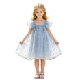 thumbnail image 3 of Girls Flutter Sleeve Party Dress Sequin 3D Wing Mesh Ball Gown Dress, 3 of 6