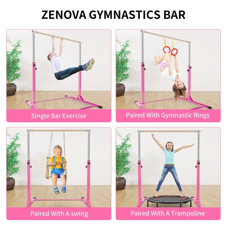Gymnastics Bar With Mat Gymnastics Horizontal Kip Bar Gymnastic Training Monkey Bar Heavy Duty Adjustable 3