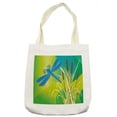 thumbnail image 1 of Dragonfly Tote Bag, Butterfly Like Flying Bug on Grunge Vintage Style Backdrop Image, Cloth Linen Reusable Bag for Shopping Books Beach and More, 16.5" X 14", Cream, by Ambesonne, 1 of 2