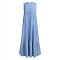 thumbnail image 3 of ZANZEA Women Casual Sleeveless Ruffle Hem Swing Tiered Maxi Dress, 3 of 12