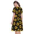thumbnail image 2 of Bixox Robe d'Été à Manches Courtes pour Femmes Robe Ample Longueur Genou avec Poches-Tournesols, 2 of 7