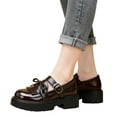 thumbnail image 5 of Brown Girls Platform Mary Janes Chunky Sole School Shoes for Kids Adjustable Buckle Strap Round Toe Casual Comfortable Shoes,Size 8.5-9T, 5 of 5