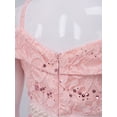 thumbnail image 5 of MSemis Flower Girls Dress Kids Off Shoulder Lace Chiffon Maxi Romper Dress, 5 of 7