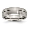 thumbnail image 1 of 6 mm Titanium Grooved Satin Band, Size 7.5, 1 of 1