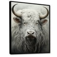 thumbnail image 2 of Designart "Minimalistic Grey Yak Art" Yaks Floater Framed Canvas Art Print, 2 of 5