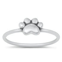 Paw Print Dog Cat Animal Wholesale Ring .925 Sterling Silver Band Jewelry Female Male Unisex Size 5