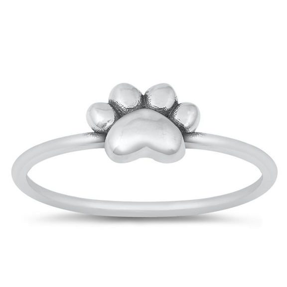 Paw Print Dog Cat Animal Wholesale Ring .925 Sterling Silver Band Jewelry Female Male Unisex Size 7