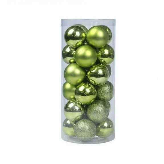 Big Clearance! Christmas Balls Ornaments for Xmas Tree - Shatterproof Christmas Tree Decorations Perfect Hanging Ball Green 1.6" x 24 Pack, Plastic Hang Balls Pendant