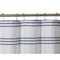 thumbnail image 5 of Stripe Modern Farmhouse Cloth Fabric Shower Curtain with Tassels，Luxury 100% Cotton Shower Curtain Bathroom Decor,72" W x 72" H，Navy Blue, 5 of 7