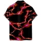 thumbnail image 2 of Camisas s Para Hombre Nueva impresión 3d Impresión digital Camisa de manga corta suelta informal (Red, M), 2 of 4