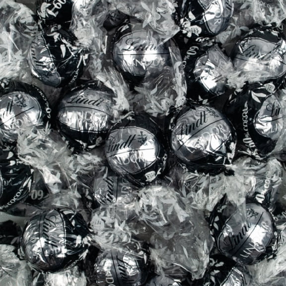27ct Black 60% Dark Chocolate Bulk Individually Wrapped Lindor Candy Truffles (12oz Bag)