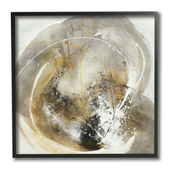 Stupell Industries Abstract Swirling Brush Strokes Black White Grey,12 x 12,Designed by K. Nari