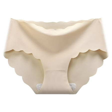 vigerkar Women s Seamless Hipster No Show Invisible Ice Silk Stretch Underwears Bikini Underwear Panty Beige  XL