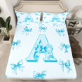 thumbnail image 2 of Castle Fairy Monogrammed Letter 4-Piece Full Size Sheets,Kawaii Bowknot Bed Sheets,Dreamy Princess Lightweight Sheet Sets,Breathable Cartoon Home Decor, 2 of 7