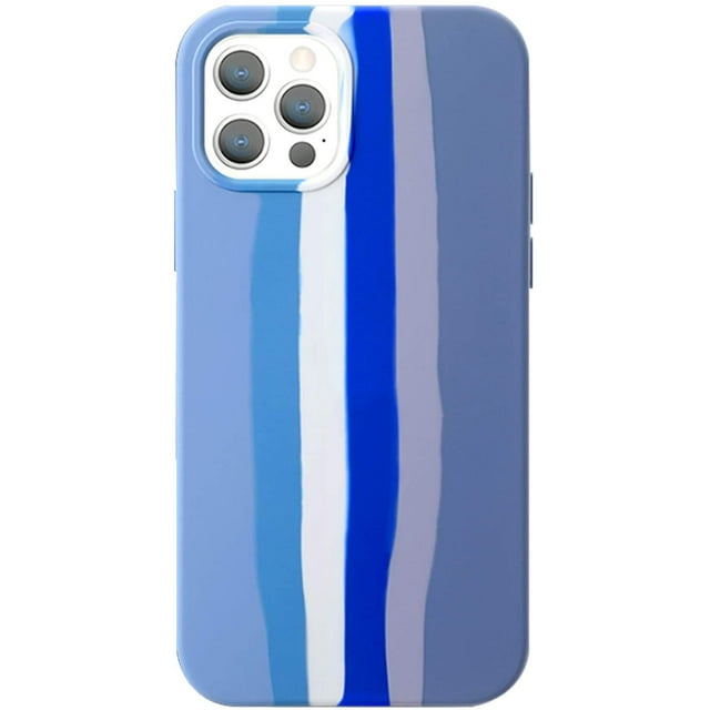 Étui Arc-en-Ciel Mignonne Compatible avec iPhone, Silicone Liquide Coloré Protection Complète Antichoc pour Femmes et Filles (iPhone 11Pro, Bleu)